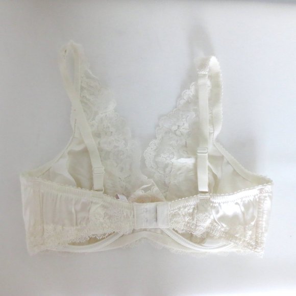 NEW EVE'S TEMPTATION SILK UNLINED FLORAL LACE BRA/PANTIES 2PC SET - Picture 3 of 16